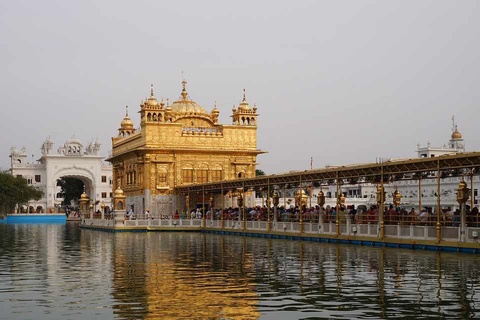 The gilded Harmandir Sahib reflected in the pool at Amritsar