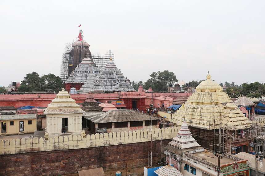 The towers of the Jagannath temple at Puri